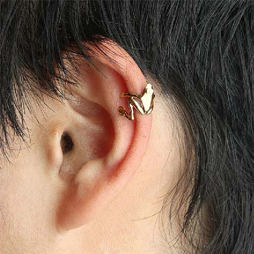 Womens Fashion Jewelry Earrings Pair Gold Color Frog Cuff Ear Clips Wrap 56-3 - Picture 5 of 9