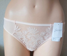 Simone Perele STRING Tanga "Blanche"  Florales Muster transparent rosa M 38 / 40