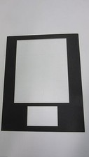 Photo Mat 11x14 for 8x10 photo and custom opening 4.5x2.75 BLACK ACID FREE