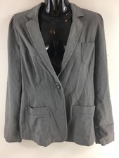 Have  Have Blazer Womens Medium Gray Jacket Top 1 Button Pockets