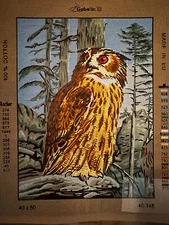Gobelin LPrinted needlepoint Tapestry 40x50 Cm Owl Canvas Only 40148