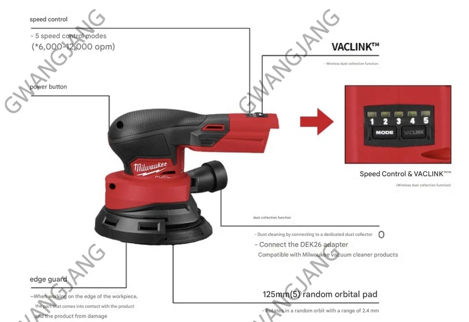 Milwaukee M18 FROS125-0X0 125mm 5" Sander Bare Tool Only Body DIY Easy Hand - Image 4 of 4