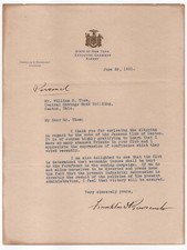 29 June 1931 typed letter signed by New York Governor Franklin Delano Roosevelt
