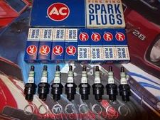 (8) ..‘NOS’ AC-43 Spark Plugs ..‘FIRE RING’.. Z28  Camaro .. Made in USA