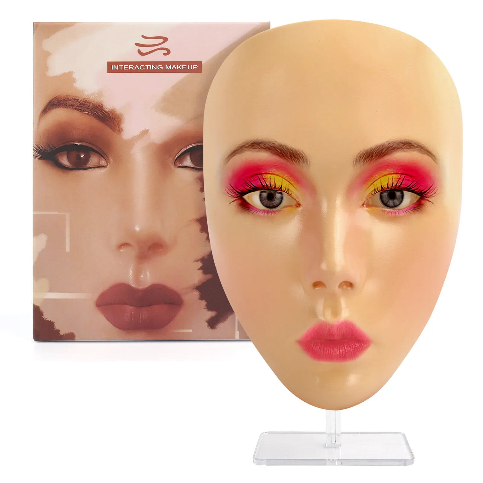 5D Makeup Practice Mask Mannequin Silicone Cosmetic Board Pad Skin Eye Face New