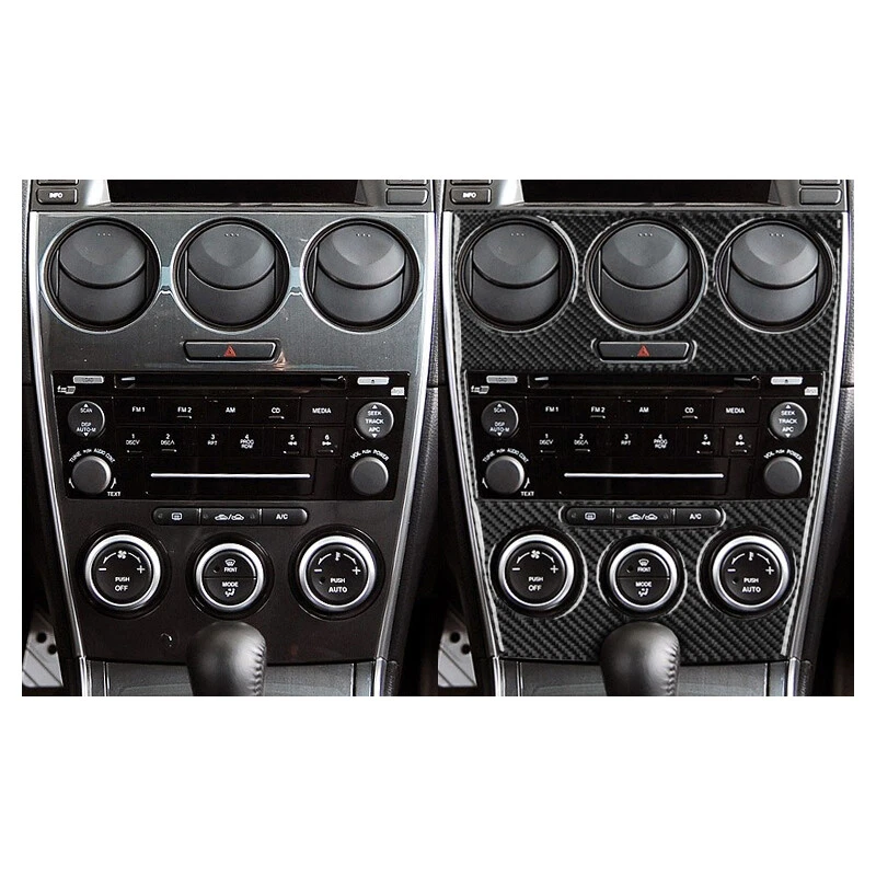 Carbon Fiber Central Control Dashboard Cover Sticker For Mazda 6 2006 2007 2008 - image 2 of 4