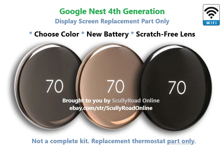 CHOOSE COLOR: Google Nest 4th Thermostat: Polished Gold, Silver, Obsidian Black