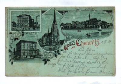Postcard greeting from Chemnitz DR 1899 Saxony