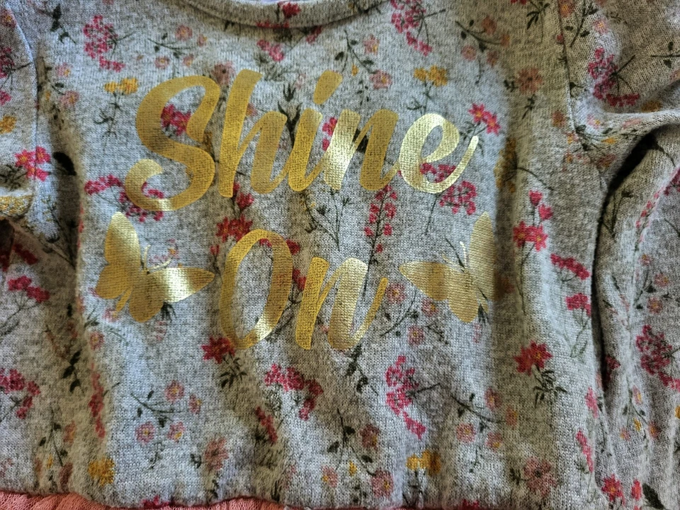 Vestido Little Lass Niña 6X Rosa Tutú Gris Floral Tejido Poliéster Manga Larga Foto 3 de 4