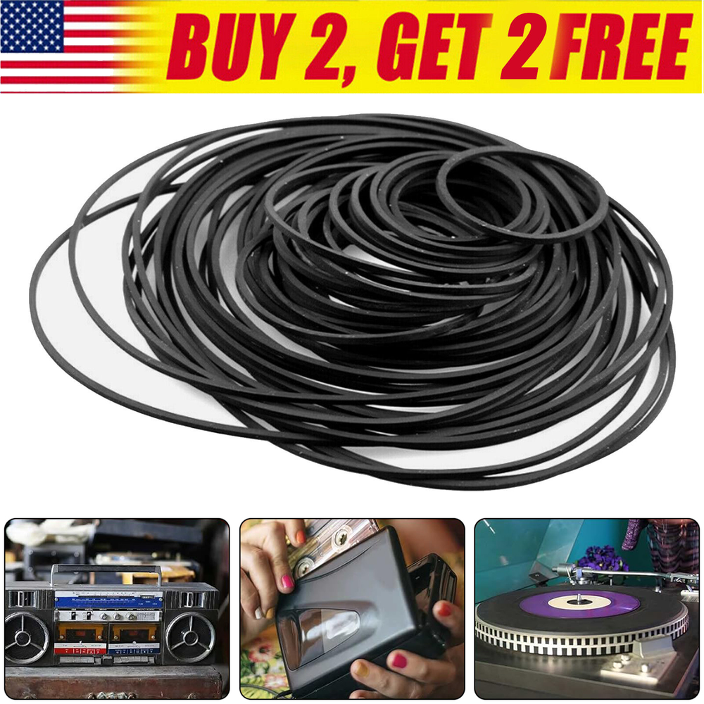 50 PCS Square Rubber Drive Belts for Cassette Player Recorder Repair Replacement