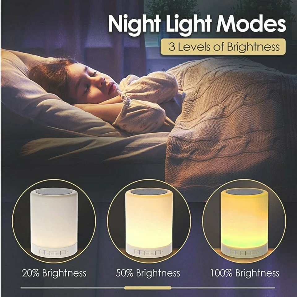 Shava 7 Night Light Bluetooth Speaker, Touch Control, LED Speaker, Speakerphone - Image 2 of 4