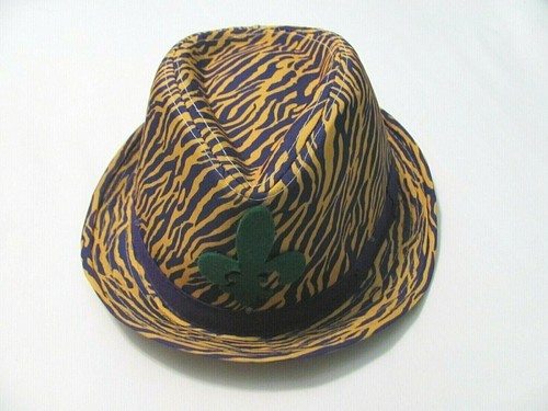 PURPLE AND GOLD LIGHT-UP FEDORA HAT W 