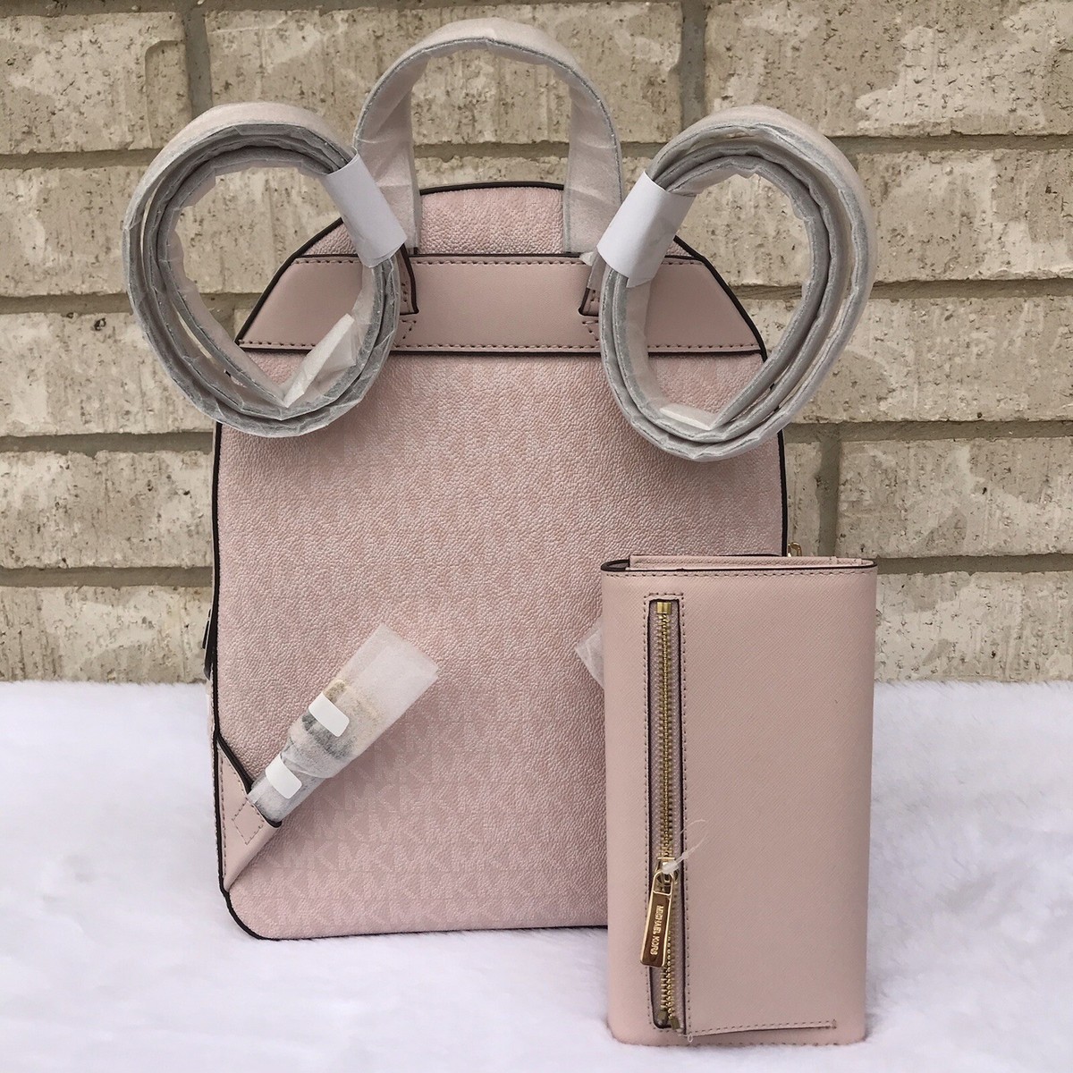 MICHAEL KORS JAYCEE MEDIUM ZIP POCKET BACKPACK MK PINK LOGO