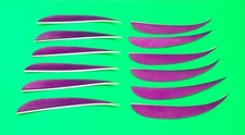 True Flight Feathers - 5" Left Wing Parabolic - Purple - New Dozen