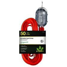 Go Green Power Inc. 50ft Portable Hand Lamp with 16/3 Kink-Free Cord - Durabl...