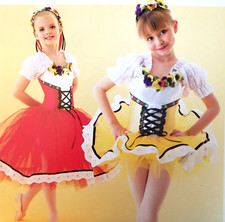 4C Child 4C Long Romantic RED Tarantella Ballet Tutu Dance Costume