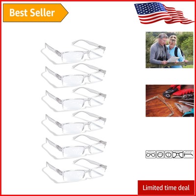 Value Pack: 6 Clear Half Rim Reading Glasses with Shatter-Resistant Lenses