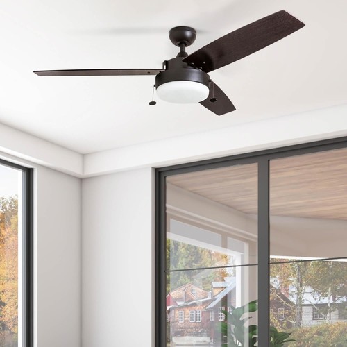 52-Inch Contemporary Indoor Ceiling Fan with LED Light & Reversible Blade Finish - Picture 13 of 16