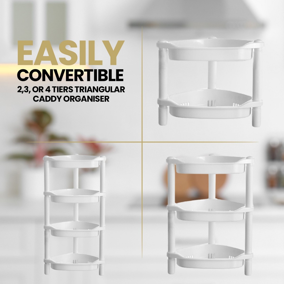BRBCA Adjustable Stainless Steel Corner Shower Caddy: 4-Tier Tension Pole Organizer for Bathroom Storage, Rust-Proof Bath Tub Shampoo Holder