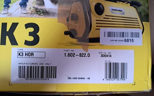 K 3 Horizontal Pressure Washer, Pressure: max. 120 bar, Flow Rate: 380