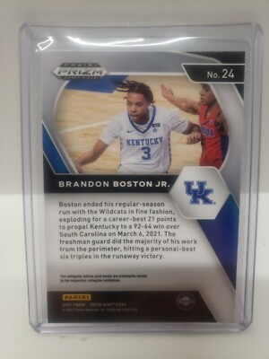 Brandon Boston Jr. RPA 24枚限定 BGS9 AUTO10 2021 BRANDON BOSTON JR PANINI PRIZM DRAFT NBA ROOKIE CARD RC