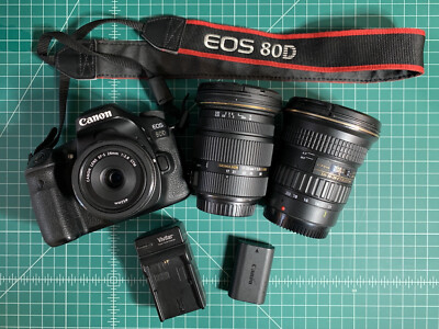 Canon 80D 3 lenses & 64GB SD Card
