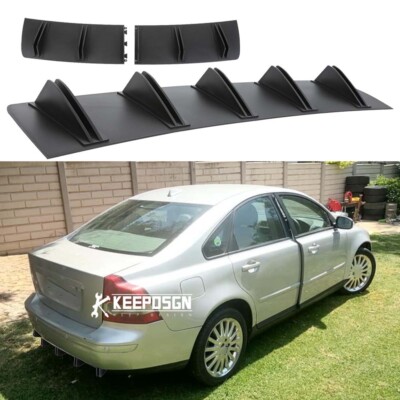 Rear Bumper Diffuser 10 Fins Spoiler Splitter Lip For Volvo S40 S60 S80 ...