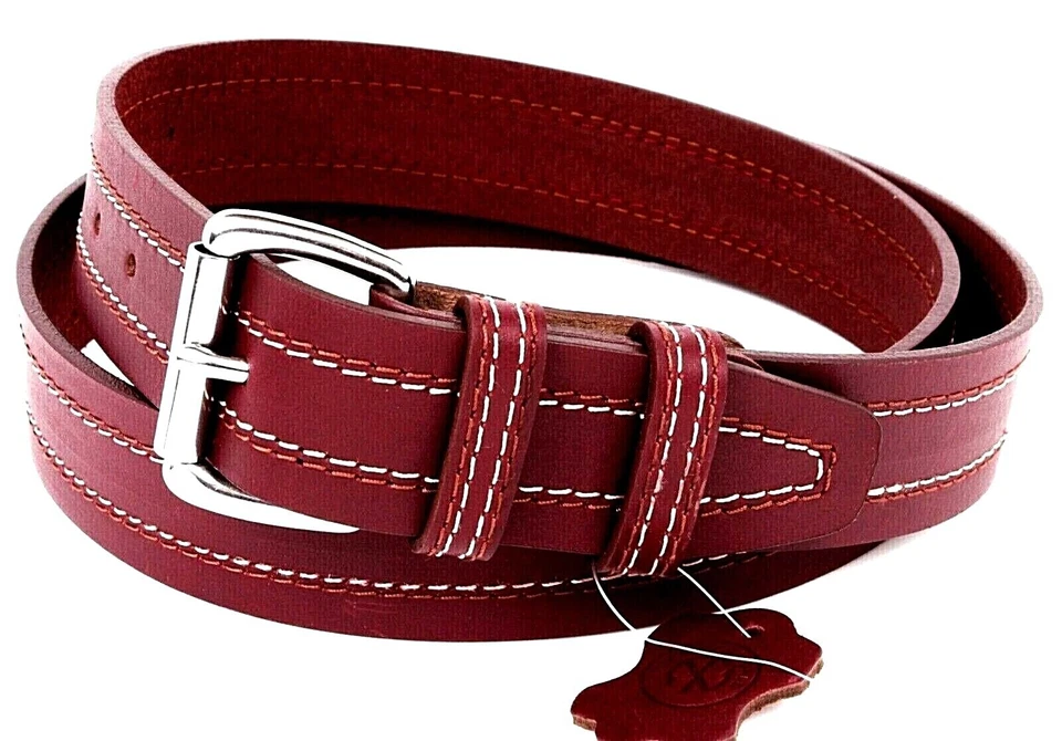 Cinturón de cuero de búfalo genuino para hombre GRULO COMPLETO 1-1/2 ancho hecho a mano EE. UU. por Amish Foto 3 de 4