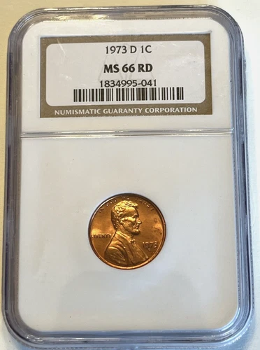 Super High Grade 1973 D NGC 1C MS66RD Red Fiery Gem Lincoln Memorial Cent 1C