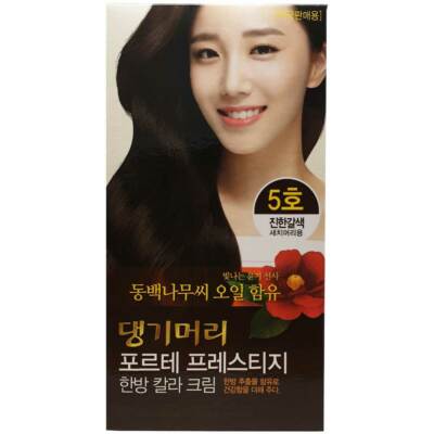 Daeng Gi Meo Ri Oriental Herbal Hair Dye Color Cream for Gray Grey Medium Brown