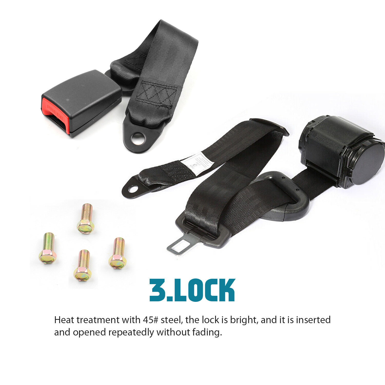 Replacement Universal 3 Point Seat Belts Retractable & Adjustable For Hyundai