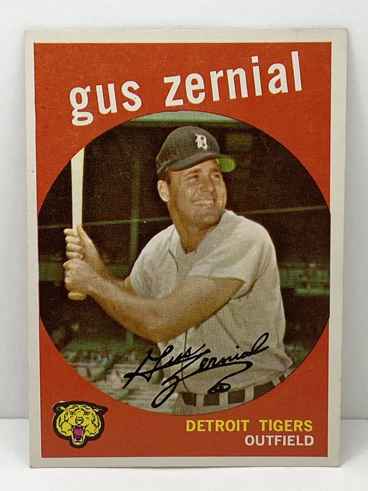 Gus Zernial 1959 Topps #409 Detroit Tigers Vintage Baseball Card MLB Excellent