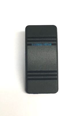 Euro Rocker Black Switch Cover with 1 Blue Lens. Fits Carling Technologies, B...