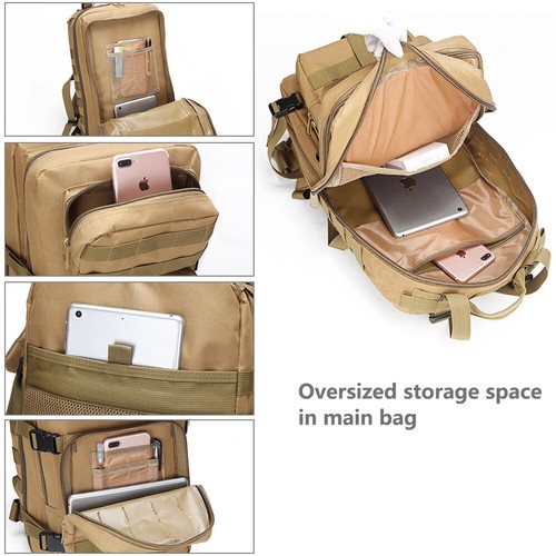 40L Outdoor Waterproof Military Tactical Backpack Rucksack Camping Hiking Bag - Picture 6 of 19