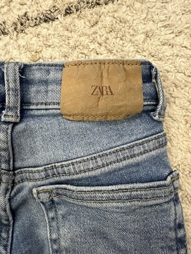 Zara Girl's Skinny Fit Distressed Jeans With Adjustable Waist Blue Size 7 - Picture 4 of 5