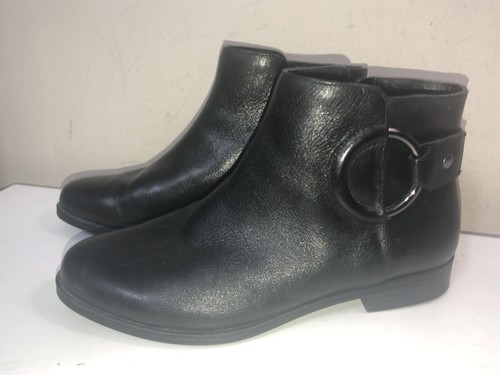 WOMEN'S ALFANI AAVIA STEP N FLEX BLACK LEATHER FASHION ANKLE BOOTS SZ 6 M - Picture 3 of 12