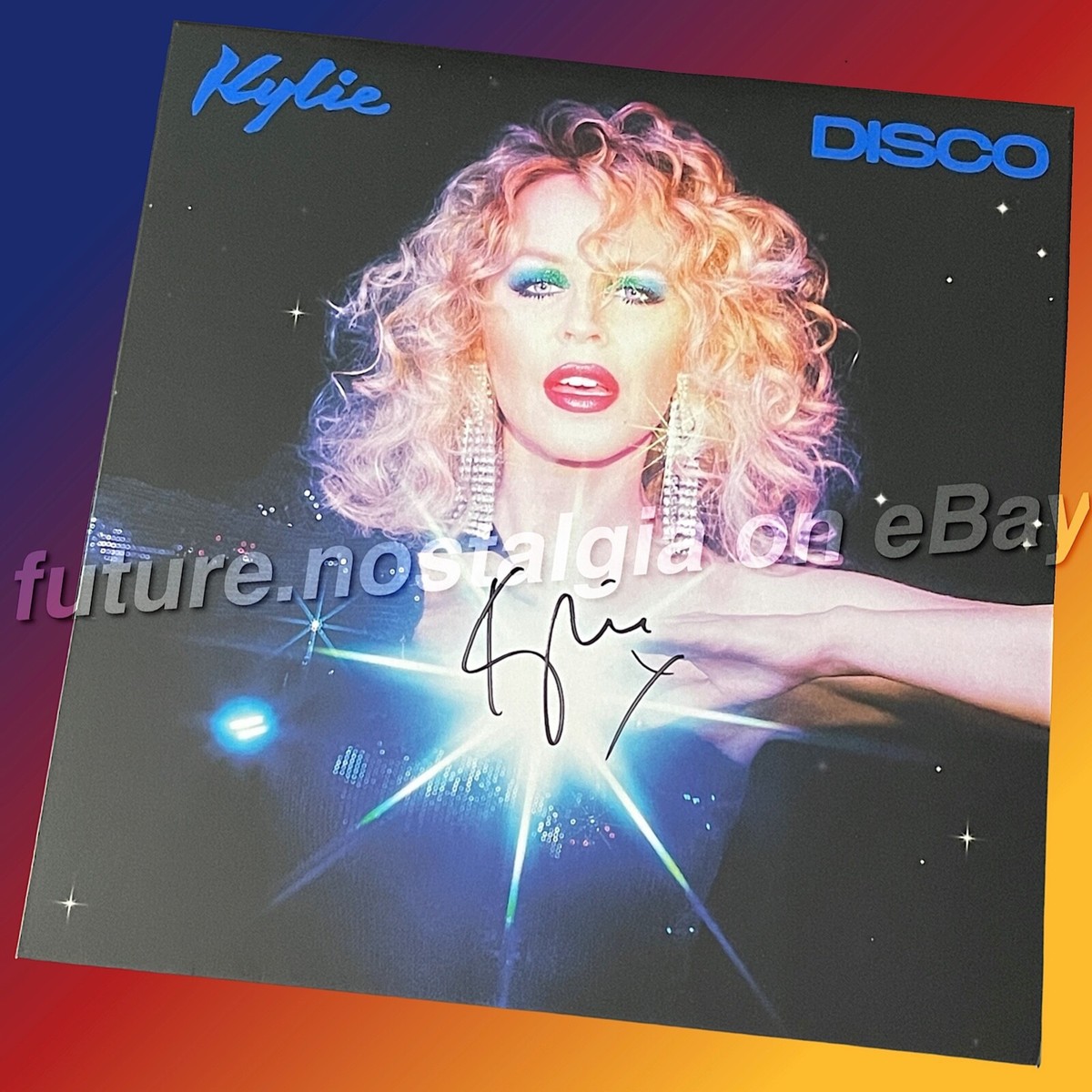 Kylie Minogue DISCO Translucent Blue Vinyl LP Album SIGNED
