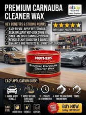 Mothers California Gold Brazilian Carnauba Cleaner Wax 12oz Deep Shine Paste