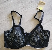 NWT Amoena 36D Arielle Underwire Mastectomy Bra Black White 44558
