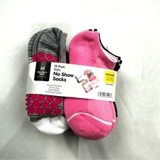 New Member's Mark 10 Pack Kid's No Show Socks Girls Medium Sizes 10-3