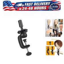 Wig Mannequin Head Stand Clamp Adjustable Rotating Black