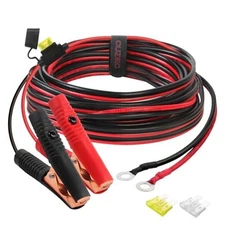  14FT/4.27m 14 AWG Extension Cord Eyelet Terminal with Battery Clamp 12V/ 24V 