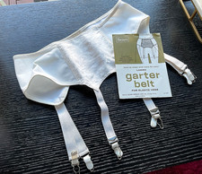 New in box Vintage White Lace 4 Metal Garter Girdle Belt 60  s Sears Lingerie L