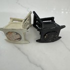 Vintage CAST IRON ROCKING CHAIR Salt & Pepper Shakers Black & White — photo 4