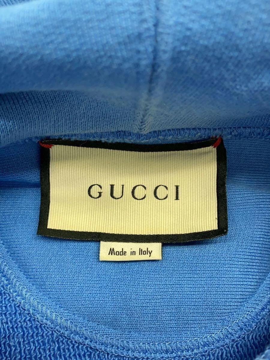 GUCCI felpa con cappuccio XS poliestere stampa blu 560502 usata
