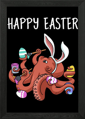 Oktopus Eiersuche Ostern gerahmtes Wandbild Poster Leinwanddruck Bild