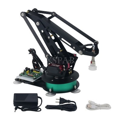 3DOF Robot Arm Mechanical Robotic Arm w/Control Board+Power Adapter+Air Pump