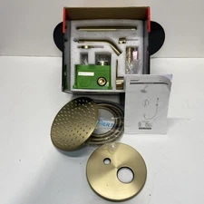 Sumerain Brushed Gold Round Pattern Modern Rainfall Bathroom Shower Set S3223BGI