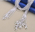 5/10pcs Wholesale 925 Sterling Solid Silver 1mm Snake Chain Necklace For Women