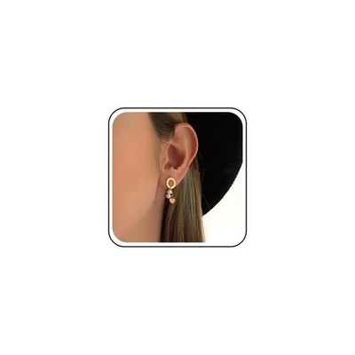 Boho Pearl Heart Earrings Tiny Love Heart Dangle Earrings Vintage Pearl Drop Ear
